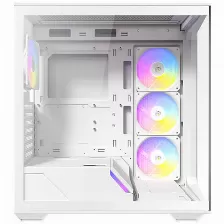 Gabinete Antec C3 Argb, Midi Tower, Atx, Micro Atx, Itx, 4x Ventiladores Argb, Blanco