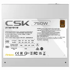 Fuente De Poder Antec Csk750 Dc, 750w , 80 Plus Bronze, Pcie 5.1, Blanco