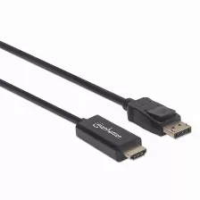 Adaptador Vídeo Manhattan Cable Displayport A Hdmi 1080p Hdmi A Displayport, 3 M, Negro