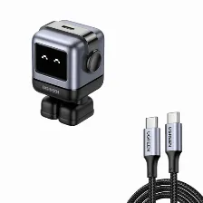 Cargador Mini Ugreen Uno 30w, Gan, Usb-c, Carga Rapida, Negro/gris