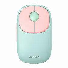 Mouse Optico Ugreen, Fun+, 5 Botones, 4000 Dpi, Rf Inalambrico/bluetooth, 10 M, Rosa/azul