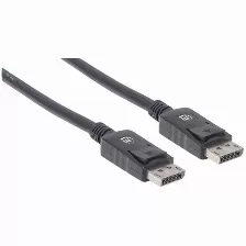 Cable Manhattan Displayport 1.2 A Displayport 1.2, Blindado, 60 Hz, 3 Metros, Negro