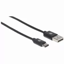 Cable Usb Manhattan Usb-a A Usb-c, 480mbps, 1 Metro, Negro