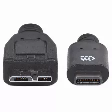 Cable Usb Manhattan Cable Para Dispositivos Usb-c De Súpervelocidad+ Usb C A Micro-usb B, 10000 Mbit/s, Negro