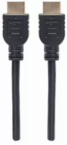 Cable Manhattan 353939 Hdmi Macho A Macho, Hec, Arc, 3d, 4k, Blindado, Negro, 2 Metros