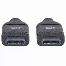 Cable Usb Manhattan Cable Para Dispositivos Usb-c De Súpervelocidad+ Usb C A Usb C, 10000 Mbit/s, Negro