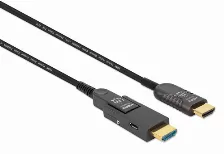 Cable Hdmi Fibra Optica/manhattan/355193/ M-m 4k@60hz 30.0m Conector Hdmi Desmontable