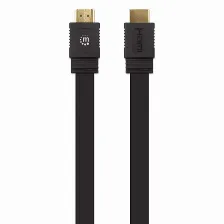 Cable Hdmi Manhattan Canal Ethernet, 10 M, Negro