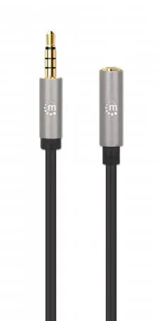 Cable De Audio Manhattan Extensión De Cable Auxiliar De Audio Estéreo 3,5mm A 3,5mm, 5 M, Negro