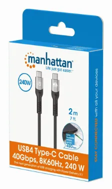 Cable Usb Manhattan Usb C A Usb C, Negro