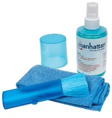 Kit De Limpieza Manhattan Para Pc Y Pantallas, Solucion De Limpieza 200ml, Pano Limpiador Y Cepillo Suave