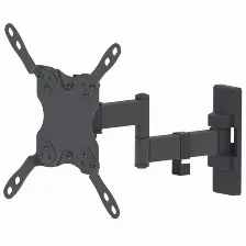 Soporte Manhattan Para Tv Plana De 13pulg Hasta 42, Doble Articulacion, Hasta 20kg, Color Negro