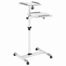 Soporte Manhattan Soporte De Carrito Para Proyectores Y Laptops Carrito Multimedia, Gris, Blanco