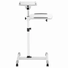 Soporte Manhattan Soporte De Carrito Para Proyectores Y Laptops Carrito Multimedia, Gris, Blanco