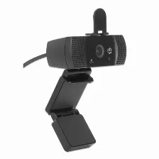 Camara Web Manhattan, Full Hd, 30fps, Rotacion 360, Usb, Microfono, Negro