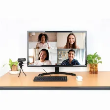 Camara Web Manhattan, Full Hd, 30fps, Rotacion 360, Usb, Microfono, Negro