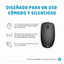 Mouse Optico Hp 235 Slim Wireless, Inalambrico, 3 Botones, 1600 Dpi, Negro