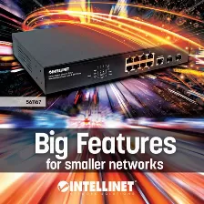 Switch Poe 8 Ptos Intellinet 10/100/1000 Gigabit 140w + 2 Sfp Administrable