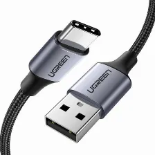 Cable Usb Ugreen Usb-a A Usb-c, 18w, 480 Mbps, 1 Metro, Negro/gris