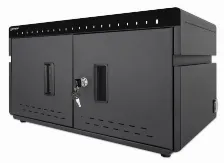 Armario De Carga Manhattan 715959 Gabinete De Manejo De Dispositivos Portátiles, Color Negro, Ubicación Mesa, Soporta 20 Dispositivos, Compatibilidad Con Smartphone, Tableta, Usb Tipo C, Protección...