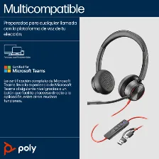 Audífonos Hp Poly Diadema, Alámbrico, Usb, Negro