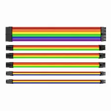 Cables Thermaltake Para Fuente De Poder, Atx/eps/8-pin Pci-e/6-pin Pci-e, Multicolor Arcoiris