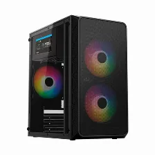 Gabinete Acteck Doom Pro Mesh Gi730m Mini Tower, Fuente 600w, 3x Ventiladores, Negro