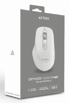 Mouse Acteck Optimize Flow Mi480, Inalambrico, Optico, 1600dpi, Rf Inalambrico, Blanco