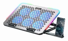 Base Enfriadora Acteck Hasta 15.6 Pulgadas, Con Soporte Para Celular, Usb, Rgb, Plata