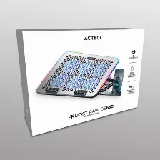 Base Enfriadora Acteck Hasta 15.6 Pulgadas, Con Soporte Para Celular, Usb, Rgb, Plata
