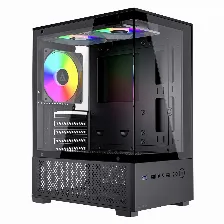 Gabinete Acteck Panorak Gc600, Mini-tower, Micro-atx/mini-itx, 3xventiladores, Sin Fuente, Negro