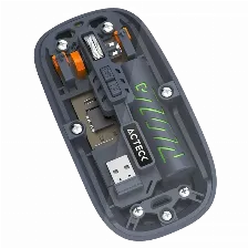 Mouse Optico Inalambrico Acteck Aero One Mi455g, 3200 Dpi, Receptor Usb, Bluetooth, Negro.