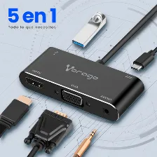 Adaptador Vorago Adp-350, Usb-c Macho, 1xhdmi, 1xvga, 1xusb-a, 1x 3.5mm, 10cm