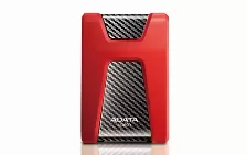 Disco Duro Externo Adata Hd650, 1 Tb, Usb 3.2 Gen 1, Rojo, Triple Capa Antichoque, Resistente A Rayones, Led Azul.