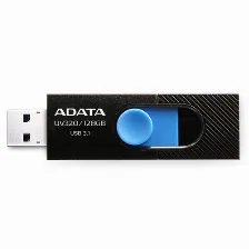 Memoria Usb Adata Uv320 128 Gb, 3.2 Gen 1 3.1 Gen 1, Factor De Forma Deslizar, Color Negro, Azul