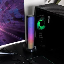 Bocinas Balam Rush Glimm Tower Bg575 2.0, Alambrico / Inalambrico, Bluetooth, Led, Negro