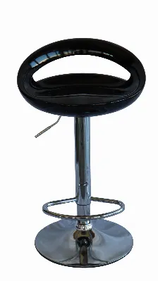 Banco Para Barra Modamob, Modelo Obsidian, Base Cromada, Piston Nivelacion Altura, Color Negro.