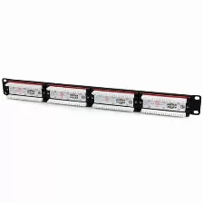 Panel De Parcheo Startech.com 24 Puertos, Rj-45, Color Negro, Montaje En Bastidor, Capacidad Del Rack 1u
