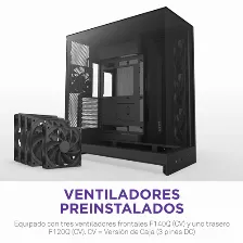 Gabinete Nzxt H9 Midi Tower Con Ventana, 4x Ventiladores, S/ Fuente, Negro