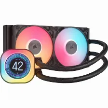 Enfriamiento Liquido_ Corsair Icue Link Titan 240 Rx Lcd 2 X 12 Cm, 2100 Rpm, Negro