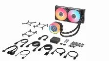 Enfriamiento Liquido_ Corsair Icue Link Titan 240 Rx Lcd 2 X 12 Cm, 2100 Rpm, Negro