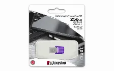 Memoria Usb Kingston Technology Datatraveler Microduo 3c 256 Gb Usb Type-a / Usb Type-c, 3.2 Gen 1 (3.1 Gen 1), Color Acero Inoxidable, Púrpura