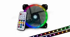 Kit De 3 Ventiladores Gaming Game Factor Fkg400, 120mm, Led Rgb, 2 Tira De Led Magnetica 30cm, Controlador