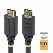 Cable Hdmi Startech.com Hdmi2-cable-4k60-15m V. 2.0, Canal Ethernet, 15 M, 18 Gbit/s, 1080p, 1440p, 2160p, Negro