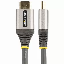 Cable Hdmi Startech.com V. 2.0b, Canal Ethernet, 4 M, 18 Gbit/s, Negro, Gris