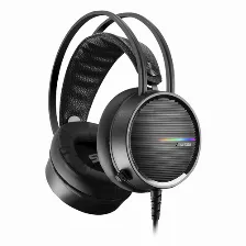 Diadema Gamer Vorago Hs-502, Super Bass, Microfono, Control, Rgb, 2x Plug 3.5mm + Usb, Negro