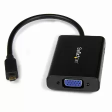 Cable Adaptador Externo Conversor Vídeo Audio Micro Hdmi A Vga 1920x1200- 1x Hd15 Hembra - 1x Micro Hdmi Macho - 1x Mini Jack Hembra (mchd2vgaa2)