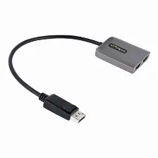 Adaptador Vídeo Startech.com Displayport A 2 X Hdmi, 0.3 M, Negro, Gris