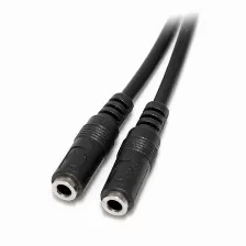 Adaptador Divisor De Auriculares Startech (muy1mffs), 1x Miniplug 3,5mm 3 Pines Macho A 2x Mini-jack 3 Pines Hembra, Color Negro