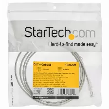 Patchcord Startech.com Cat6, 1.8 M, U/utp (utp), Negro